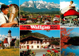 73782990 Wallgau Volkstrachten Wettersteingebirge Kirche Hotel Alte Post Wallgau - Andere & Zonder Classificatie