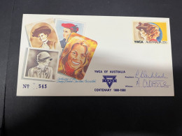 28-4-2024 (3 Z 19) Australia FDC - 1980 - YMCA Of Australia (Numbrr 543) Signed Cover - Sobre Primer Día (FDC)