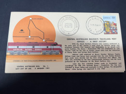 28-4-2024 (3 Z 19) Australia FDC - 1981 - Central Australian Railways Travelling Post (2 Covers) - FDC