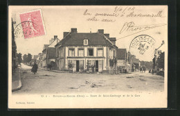 CPA Moulins-la-Marche, Route De Saint-Gauburge Et De La Gare  - Moulins La Marche