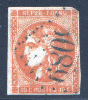 40 Cent. Utilisé à Jaffa (Palestine) Grands Chiffres «5089» - 1870 Bordeaux Printing