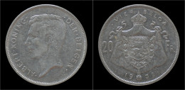 Belgium Albert I 20 Frank (4belga) 1932-VL-pos B - 20 Francs & 4 Belgas