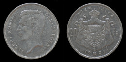 Belgium Albert I 20 Frank (4belga) 1932-VL-pos B - 20 Frank & 4 Belgas