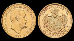 Sweden Oskar II 10 Kronen 1901 - Suède