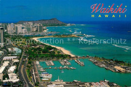 73571937 Waikiki Aerial View Fishing Boats And Four Boats Come Through The Area  - Otros & Sin Clasificación