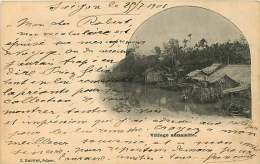 1901  Village Annamite  J. Brunet Ed. Circulée - Vietnam