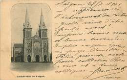 1901  Cathédrale De Saïgon  J. Brunet Ed.  Circulée - Vietnam