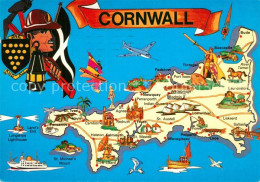 73514545 Cornwall UK Landkarte Sehenswuerdigkeiten Cornwall UK - Autres & Non Classés