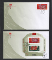 2007  Year Of The Pig   Souvenir Sheet And Single Set Of 2 FDCs  Sc 2201-2 - 2001-2010