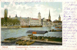 12767703 Zuerich ZH Fraumuensterkirche Stadthaus Und Post Zuerich - Otros & Sin Clasificación