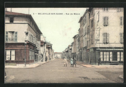 CPA Belleville-sur-Saone, Rue De Macon  - Belleville Sur Saone