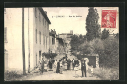 CPA Grigny, Rue Du Sablon, Flaneure Auf Der Strasse  - Grigny