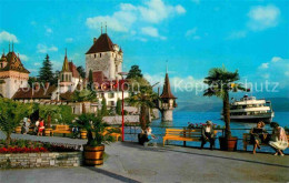 12764018 Oberhofen Thunersee Schloss Uferpromenade Dampfer Oberhofen Thunersee - Autres & Non Classés