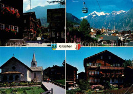 12763733 Graechen VS Dorfstrasse Kirche Weisshorn Altes Haus Graechen - Andere & Zonder Classificatie