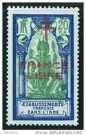 INDE Surcharge »Croix De Lorraine Et FRANCE LIBRE» Yv 182 ** - Unused Stamps