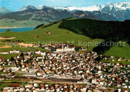12755252 Einsiedeln SZ Kloster Sihlsee Und Glarner Alpen Fliegeraufnahme Einsied - Autres & Non Classés
