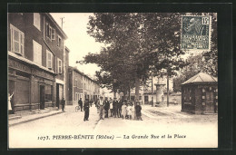 CPA Pierre-Bénite, La Grande Rue Et La Place  - Other & Unclassified