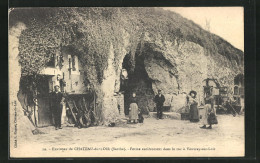 CPA Chateau-du-Loir, Ferme Entiérement Dans Le Roc à Vouvray-sur-Loir  - Chateau Du Loir