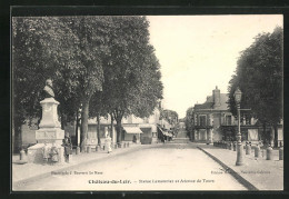 CPA Chateau-du-Loir, Statue Lemonnier Et Avenue De Tours  - Chateau Du Loir