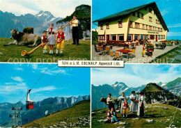 12751303 Ebenalp Mit Saentis Seilbahn Tracht Alphorn Ebenalp - Altri & Non Classificati