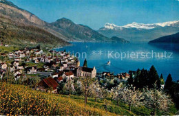 12748073 Weggis Vierwaldstaettersee Panorama Mit Rigi Niederbauen Oberbauen Alpe - Autres & Non Classés