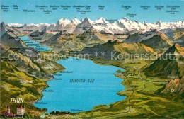 12743150 Thun BE Thuner See Und Umgebung Alpenpanorama Aus Der Vogelperspektive  - Autres & Non Classés