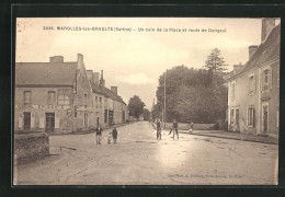 CPA Marolles-les-Braults, Un Coin De La Place Et Route De Dangeul  - Marolles-les-Braults