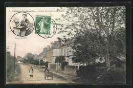 CPA Marolles-les-Braults, Entrée Par Route De Saint-Aignan  - Marolles-les-Braults