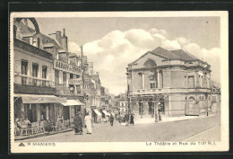 CPA Mamers, Le Théâtre Et Rue Du 115e Régiment D'Infanterie  - Mamers