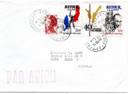 77815 - Frankreich - 1985 - 4,00F+5,00F Kriegsende ZDr MiF A LpBf PAUILLAC -> Norwegen - Storia Postale