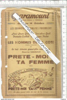 XW // Vintage / Old French Programm Cinema // Affichette Programme CINEMA Paramount Brasseur TOULOUSE - Programma's