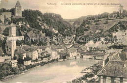 12732954 Fribourg FR La Vieille Enceinte Le Vallon Et Le Pont Du Goutteront Frib - Andere & Zonder Classificatie