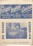 Bb // Vintage // Old French Movie Program / Programme Cinéma Leçon De Conduite // Odette JOYEUX - Programma's