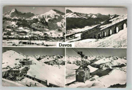 12732851 Davos GR Viadukt Seilbahn Bergrestaurant Winter Davos Platz - Sonstige & Ohne Zuordnung