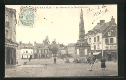 CPA Gournay-en-Bray, La Fontaine Et La Place Nationale  - Gournay-en-Bray