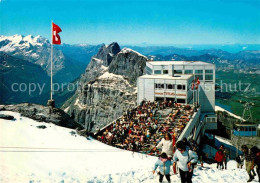 12727128 Engelberg OW Bergstation Klein Titlis Fernsicht Alpenpanorama Engelberg - Altri & Non Classificati