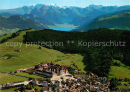 12727118 Einsiedeln SZ Kloster See Alpenpanorama Fliegeraufnahme Einsiedeln - Autres & Non Classés