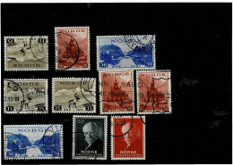 NORVEGIA ,"Vedute + Nansen",10 Pezzi Usati ,qualita Ottima - Used Stamps