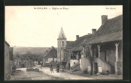 CPA Saint-Gilles, Eglise Et Place  - Other & Unclassified