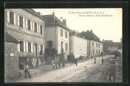 CPA Saint-Julien-de-Civry, Postes, Mairie, Ecole De Garcons  - Other & Unclassified