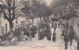 C8-82) VALENCE  D ' AGEN  -  ALLEES DES FONTAINES - MARCHE DE LA VOLAILLE - HABITANTS - ETALS - EN  1913 - ( 2 SCANS ) - Valence