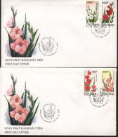 FDC Vietnam Viet Nam Covers 1994 With Imperf Stamps Of Gladioli / Flower (Ms680) - Vietnam