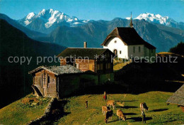 12719881 Bettmeralp VS Almvieh Kuehe Kapelle Fletschhorn Dom Walliser Alpen Bett - Andere & Zonder Classificatie