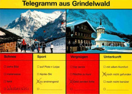 12719871 Grindelwald Wintersportplatz Kirche Wetterhorn Eiger Berner Alpen Grind - Autres & Non Classés