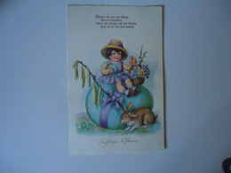 GERMANY  POSTCARDS   RABBIT ANS GIRL EASTER  FOR MORE PURCHASES 10% DISCOUNT - Andere & Zonder Classificatie