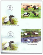 2 Local FDC WWF W.W.F. Vietnam Viet Nam Covers With Perf Sheetlets 1995 : Malayan Tapir / Fauna Ms706) - Vietnam