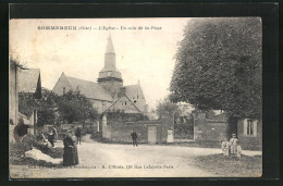 CPA Sommereux, L`Eglise, Un Coin De La Place  - Other & Unclassified