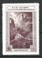 Reklamemarke Grutten-Hütte, Turner-Alpen-Kränzchen München E.V.  - Vignetten (Erinnophilie)