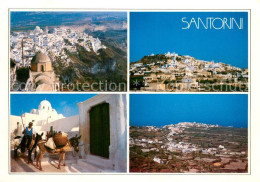 73782574 Santorini Santorine Santorino Greece Panorama Lasttiere Esel  - Grecia