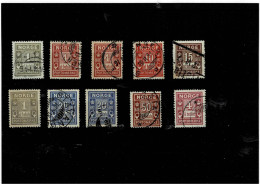 NORVEGIA ,"Segnatasse",9 Pezzi Usati + 1 MH ,vari Tipi ,qualita Ottima - Used Stamps